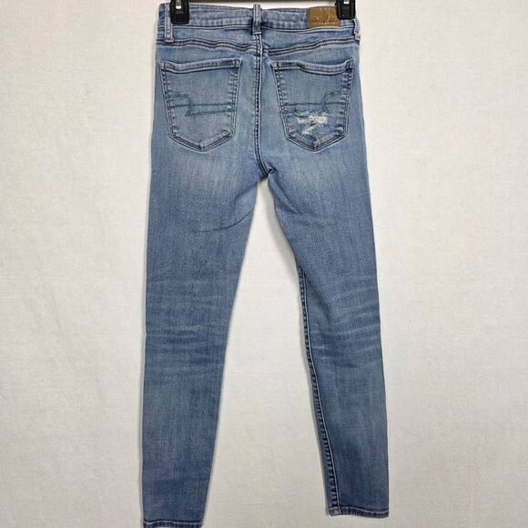 American Eagle Hi-Rise Jegging Crop Distressed 0 Regular - Picture 6 of 13